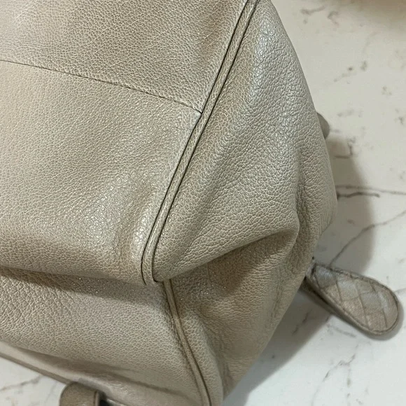 Authentic Bottega Veneta tan/gray ombré small satchel bag - Picture 7 of 12